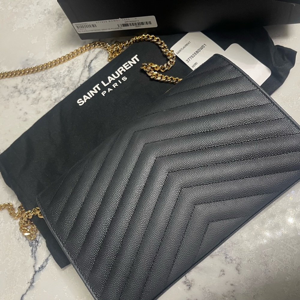 Authentic Ysl Monogram Wallet On Chain - image 3